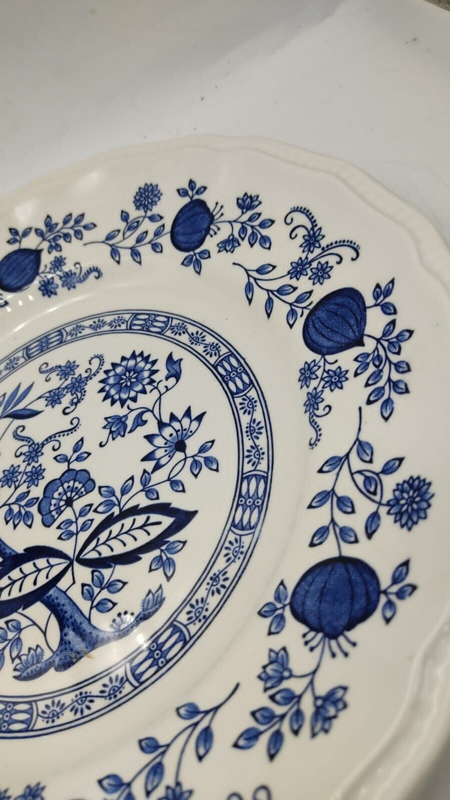 Kensington Staffordshire Ironstone Coventry Blue Onion Dinner Plate, Vintage