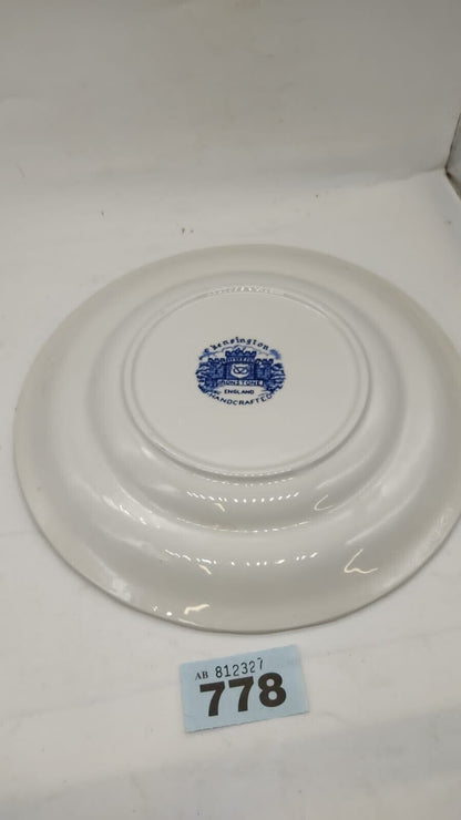 Kensington Staffordshire Ironstone Coventry Blue Onion Dinner Plate, Vintage