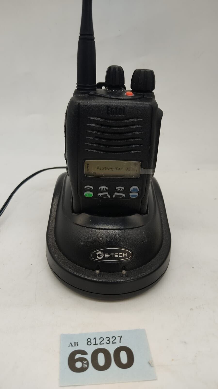 Single Entel HX480 Two Way Radio With Spare Battery and Charging Stand