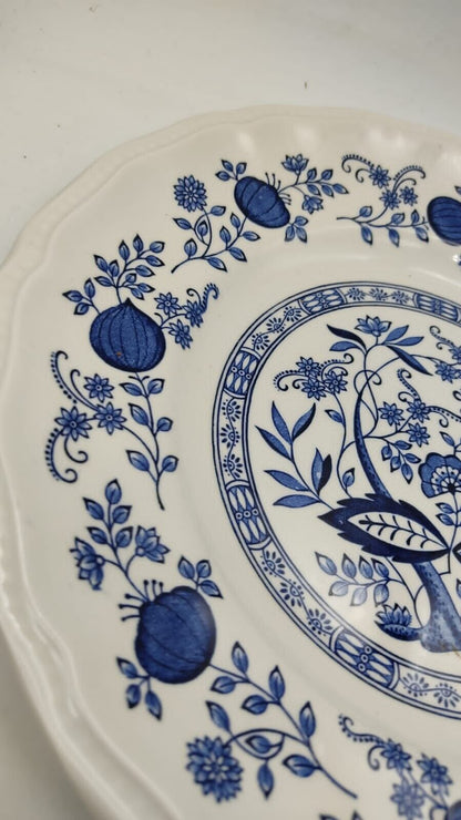 Kensington Staffordshire Ironstone Coventry Blue Onion Dinner Plate, Vintage