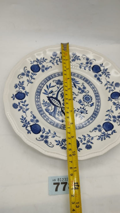 Kensington Staffordshire Ironstone Coventry Blue Onion Dinner Plate, Vintage