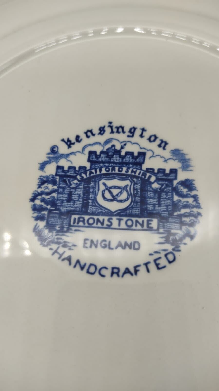 Kensington Staffordshire Ironstone Coventry Blue Onion Dinner Plate, Vintage