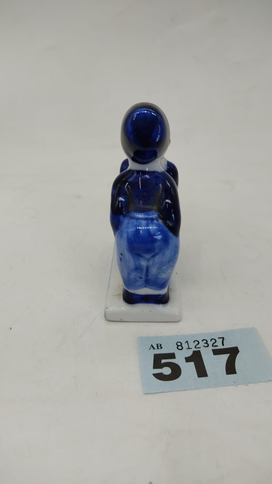 Vintage Hand Painted Delft Blue Holland Figure Boy Girl Kissing