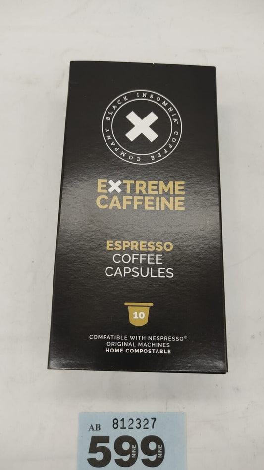 Nespresso© 10 Coffee Pods Black Insomnia, Extreme Caffeine, 1105mg/ Cup