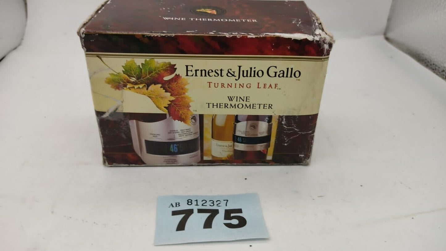 Ernest & Julio Gallo Turning Leaf Wine Stainless Steel Themometer Bottle Cuff BN