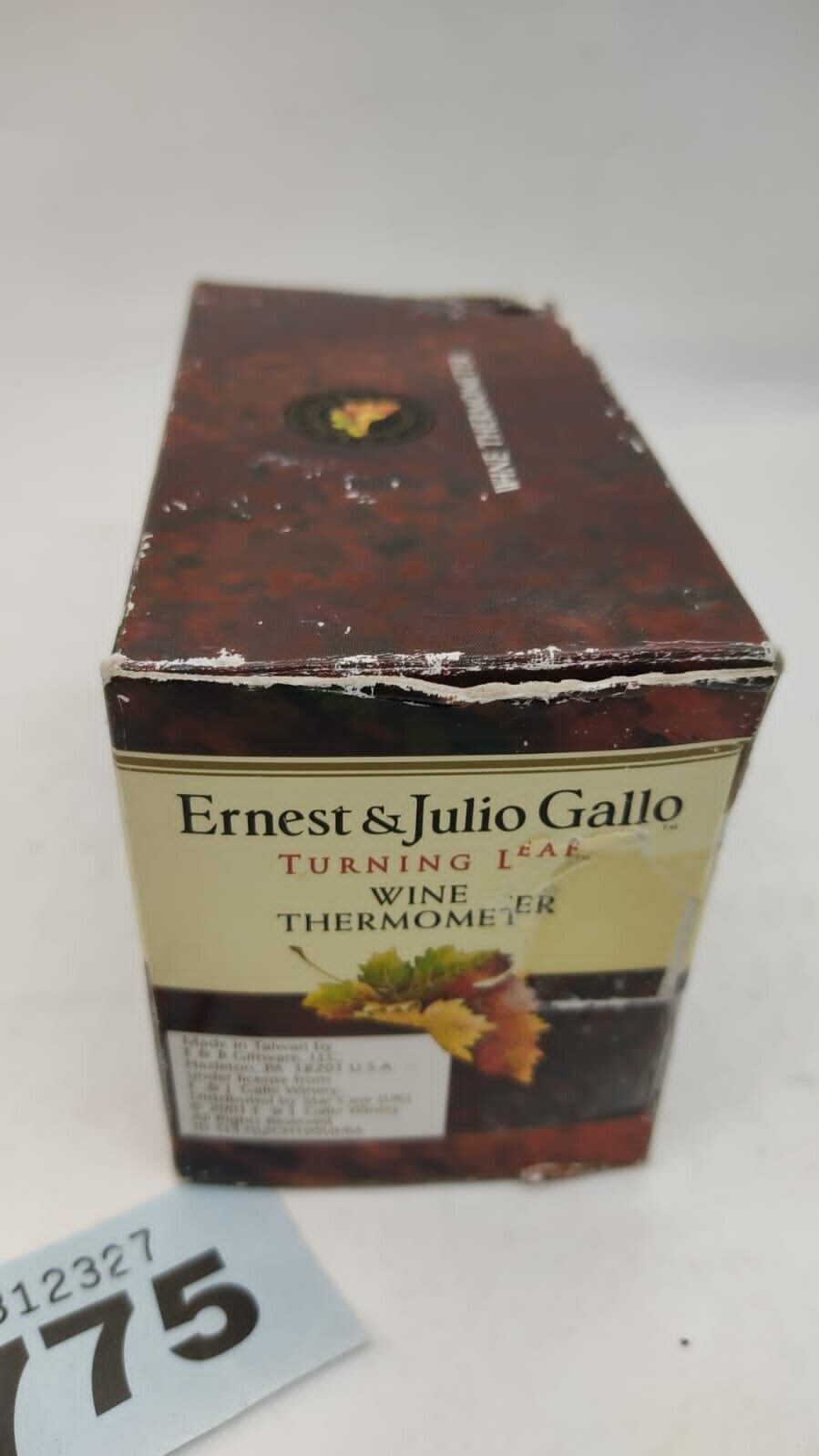 Ernest & Julio Gallo Turning Leaf Wine Stainless Steel Themometer Bottle Cuff BN