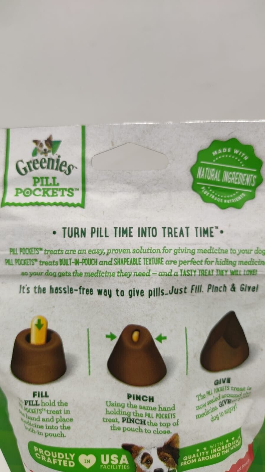 GREENIES Pill Pockets Tablet Size Dog Treats Hickory Smoke Flavor