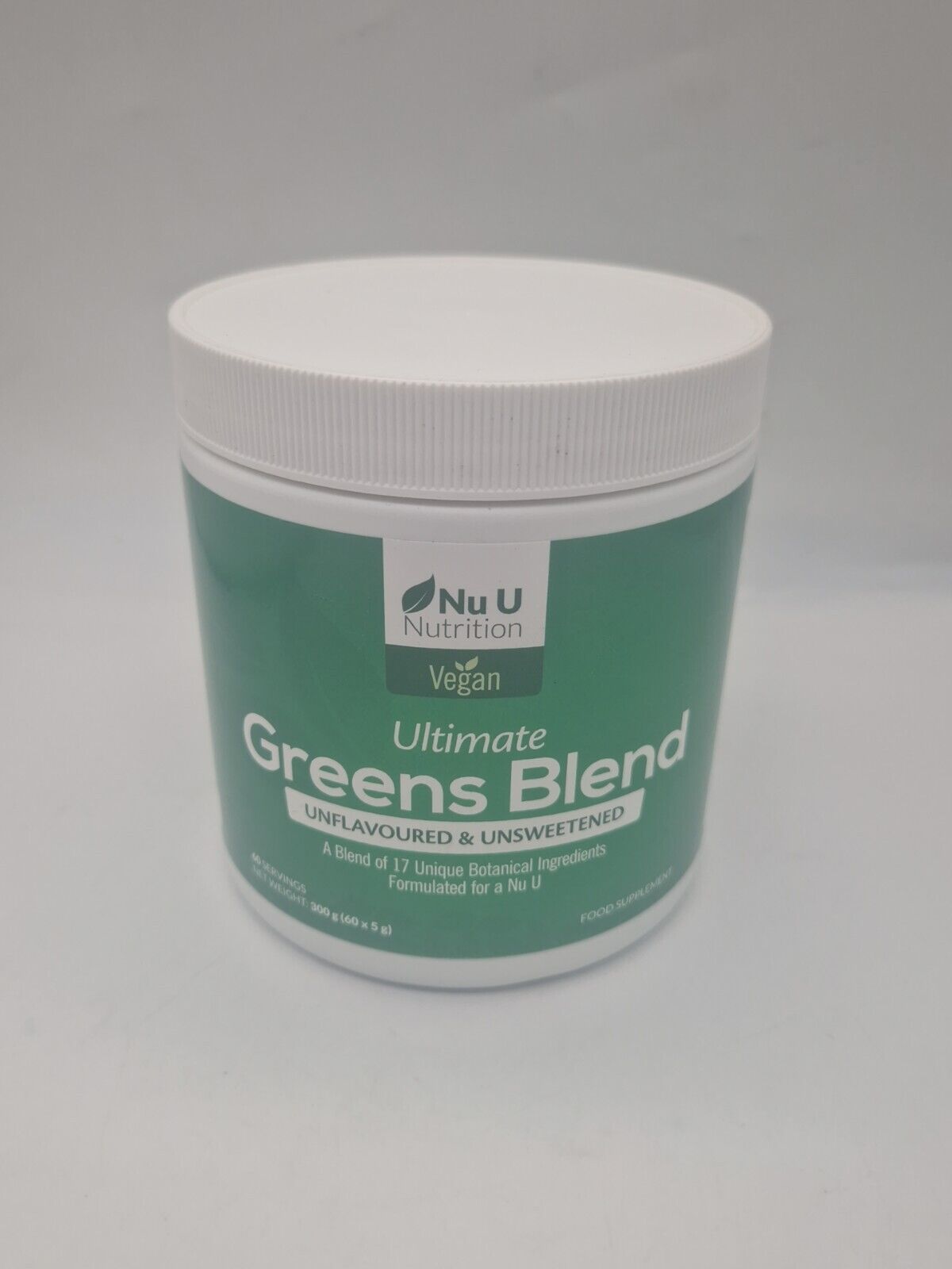 Nu U Super Ultimate Greens Blend Powder 17 Superfoods Powder 300g 60 Servings