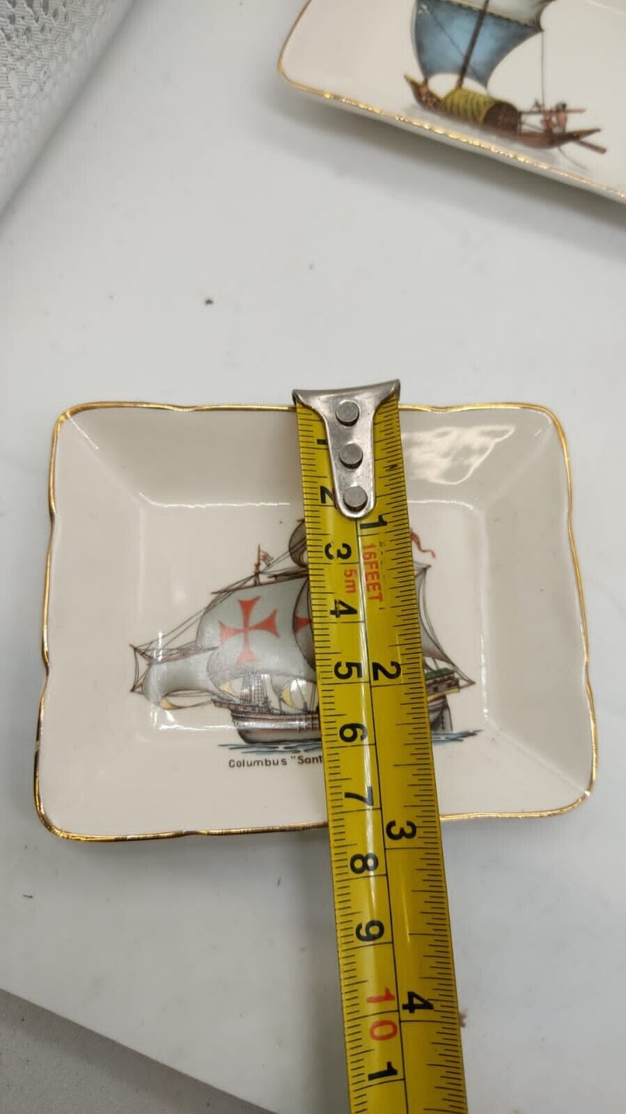 8Pcs Sandland Ware Ceramic Sailing Trinket Trays Depicting Historic Boats - VTG