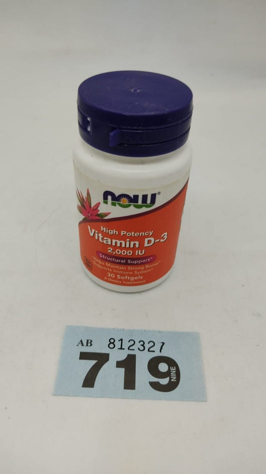 NOW Foods High Potency Vitamin D-3 2000 IU 30 Softgels 2000 IU