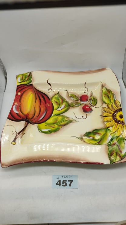 Lavori Artigianali Italy Serving Plate. Hand Painted Сeramic, DAMAGED, Vintage