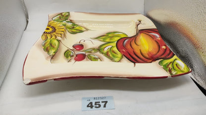 Lavori Artigianali Italy Serving Plate. Hand Painted Сeramic, DAMAGED, Vintage