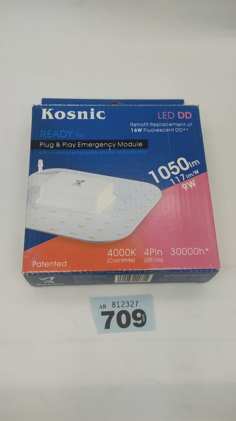 Kosnic Led 4 Pins Light Bulb, Plug and Play Emergency Module. 1050lm 9w