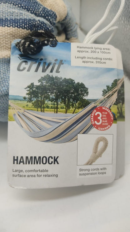 Crivit Hammock HG06076A Size Large Comfortable Lying Surface for Relaxing