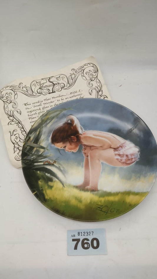 Small Wonder Collector Plate Donald Zolan Caterpillar Wonder, Childhood #4 Girl