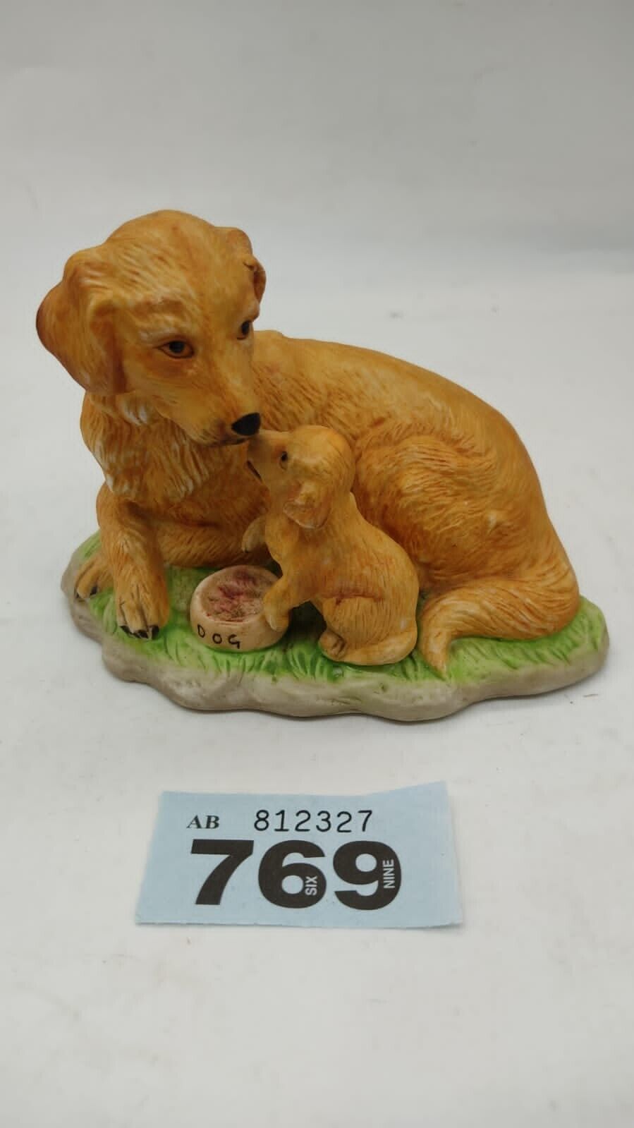 Golden Labrador and Pupy by Libond, Finest Porcelain Ware Figurines