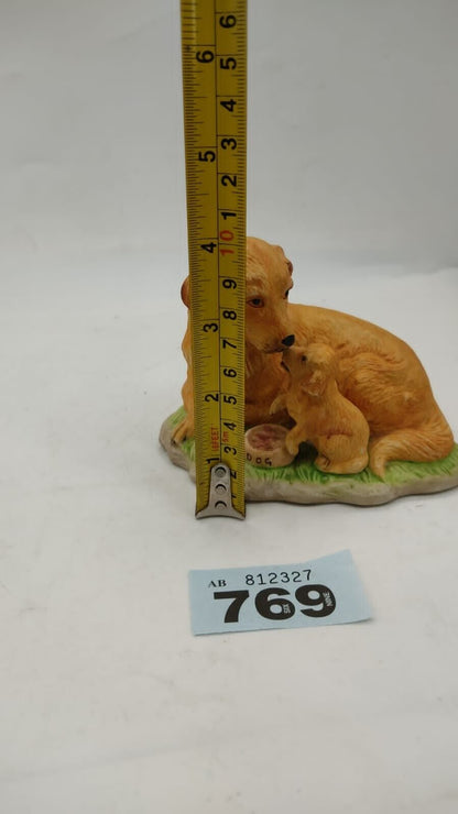 Golden Labrador and Pupy by Libond, Finest Porcelain Ware Figurines