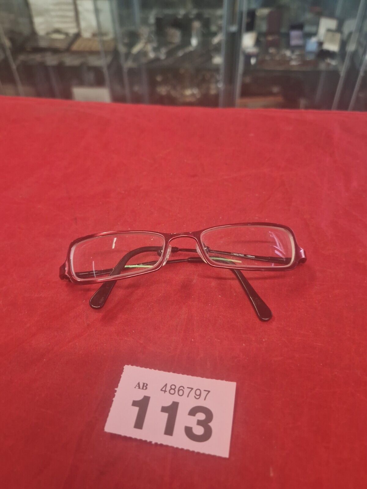 Bebe Eyeglasses Frame Only Cherry Noir Black Red Rectangular Frames MOD: TATIANA