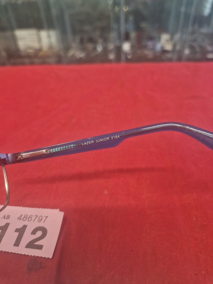 LAZER JUNIOR eyeglasses BLUE CHROME HALF RIM glasses frame MOD: 2164 Frames Only