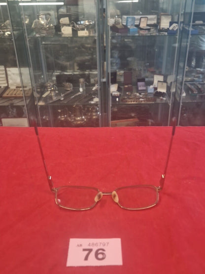 Hero 4033A Full Rim Gold Used Eyeglasses Frames Only International Eyewear