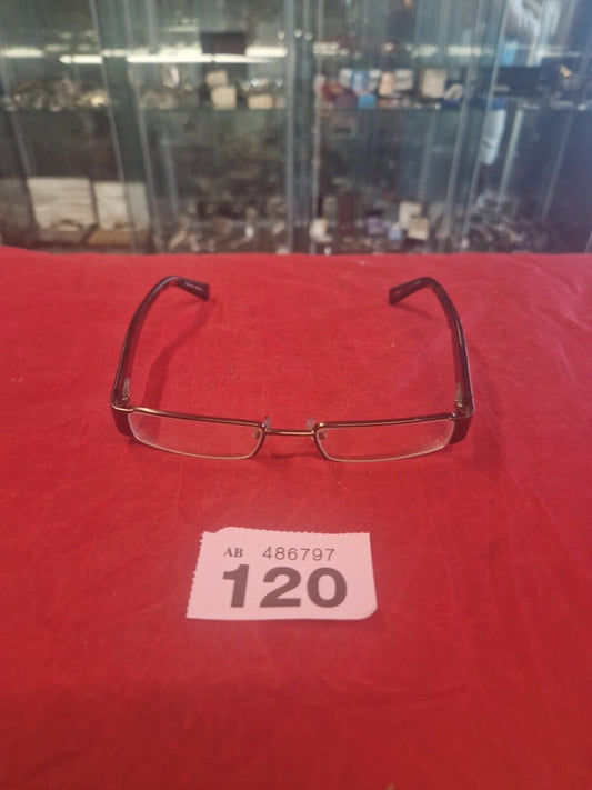 RED OR DEAD eyeglasses DARK BROWN RECTANGLE Half Rim glasses frame MOD: 24876995