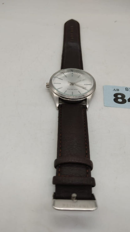 Infinite Analog Steel Brown Strap Watch by Debenhams - Needs Battery