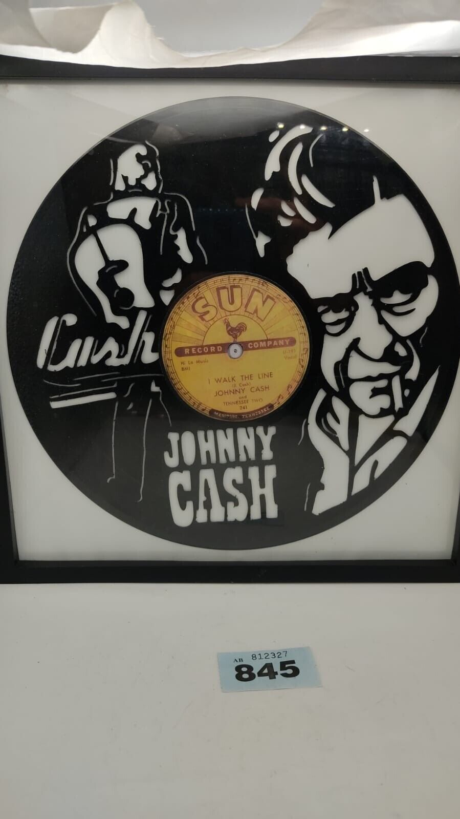 Johnny Cash Sun Vinyl Album Art Record Company, U-191 - Framed