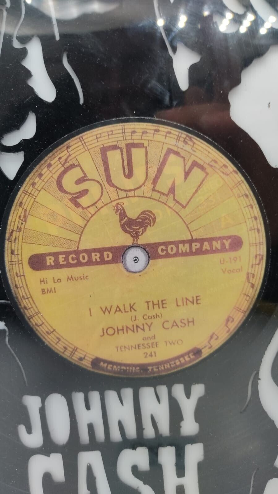 Johnny Cash Sun Vinyl Album Art Record Company, U-191 - Framed