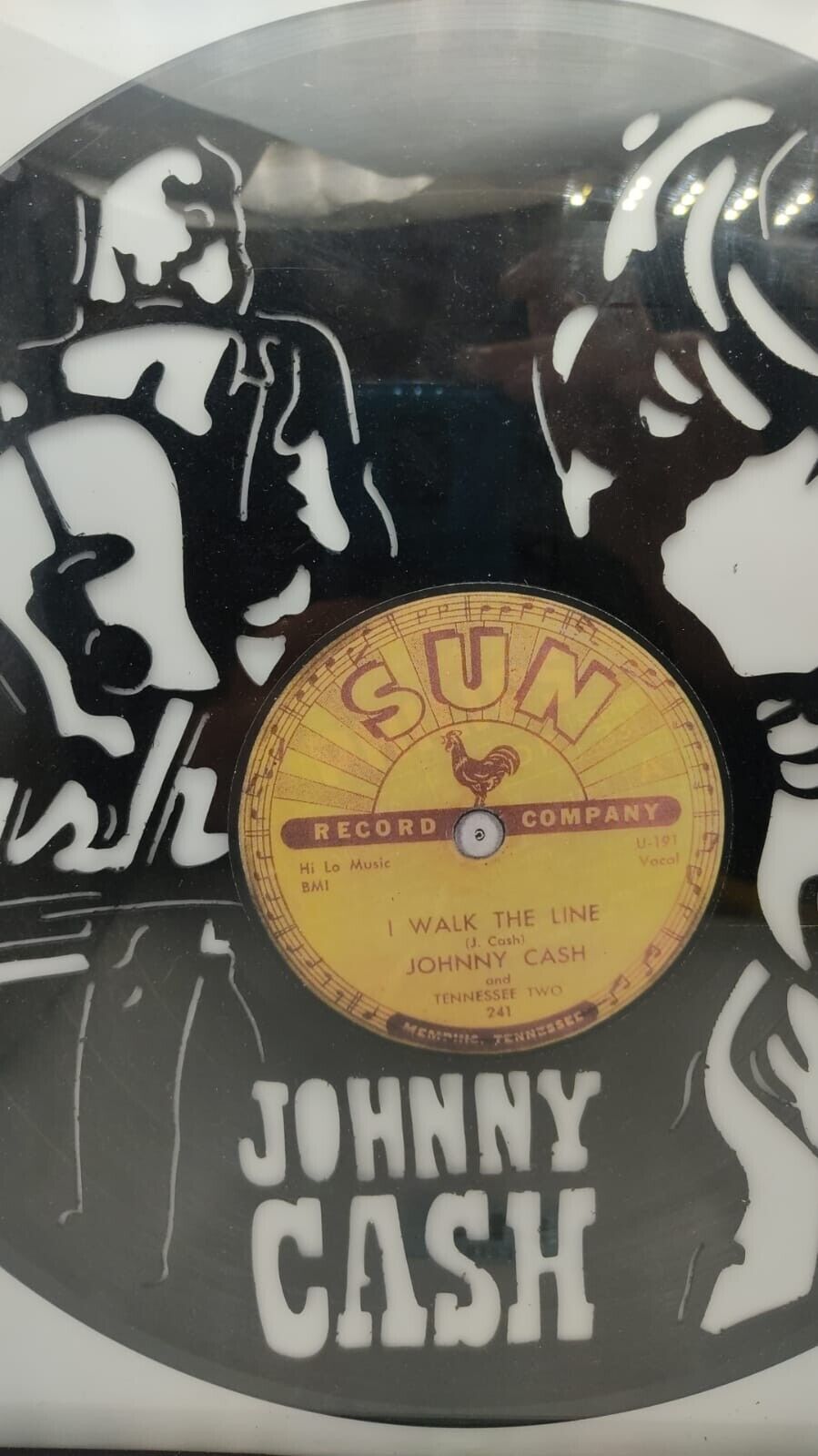 Johnny Cash Sun Vinyl Album Art Record Company, U-191 - Framed