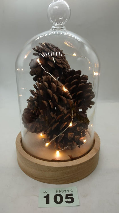 Perfect Christmas Battery Operated Cone Light Up Cloche. Warm White. Boxed