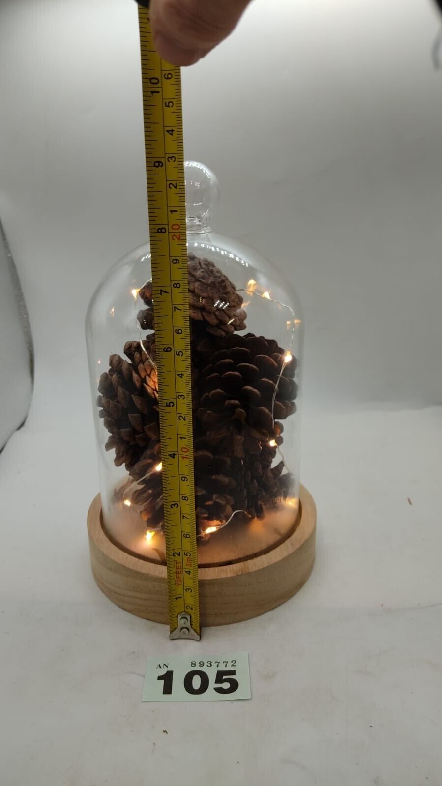 Perfect Christmas Battery Operated Cone Light Up Cloche. Warm White. Boxed