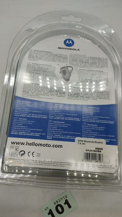 Motorola H500 Bluetooth Wireless Headset - Silver, New in Box