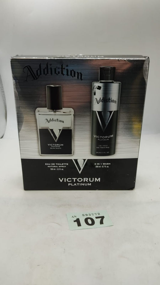 Men Addiction Victorum Platinum Eau de Toilette 100ml & 3in1 Body Wash Gift Set