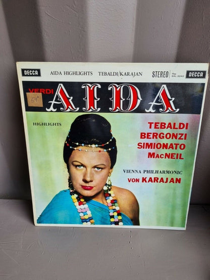 VERDI: Aida Highlights By Tebaldi/Bergonzi/Karajan Decca Record SXL 2242 Vinyl