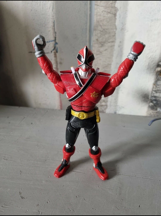 RARE 2011 Power Rangers Samurai Red Fire Ranger Morphin w/ Spin Action Spins