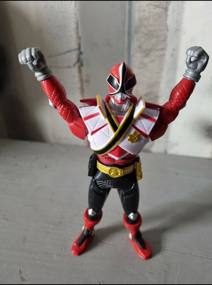 RARE 2011 Power Rangers Samurai Red Fire Ranger Morphin w/ Spin Action Spins