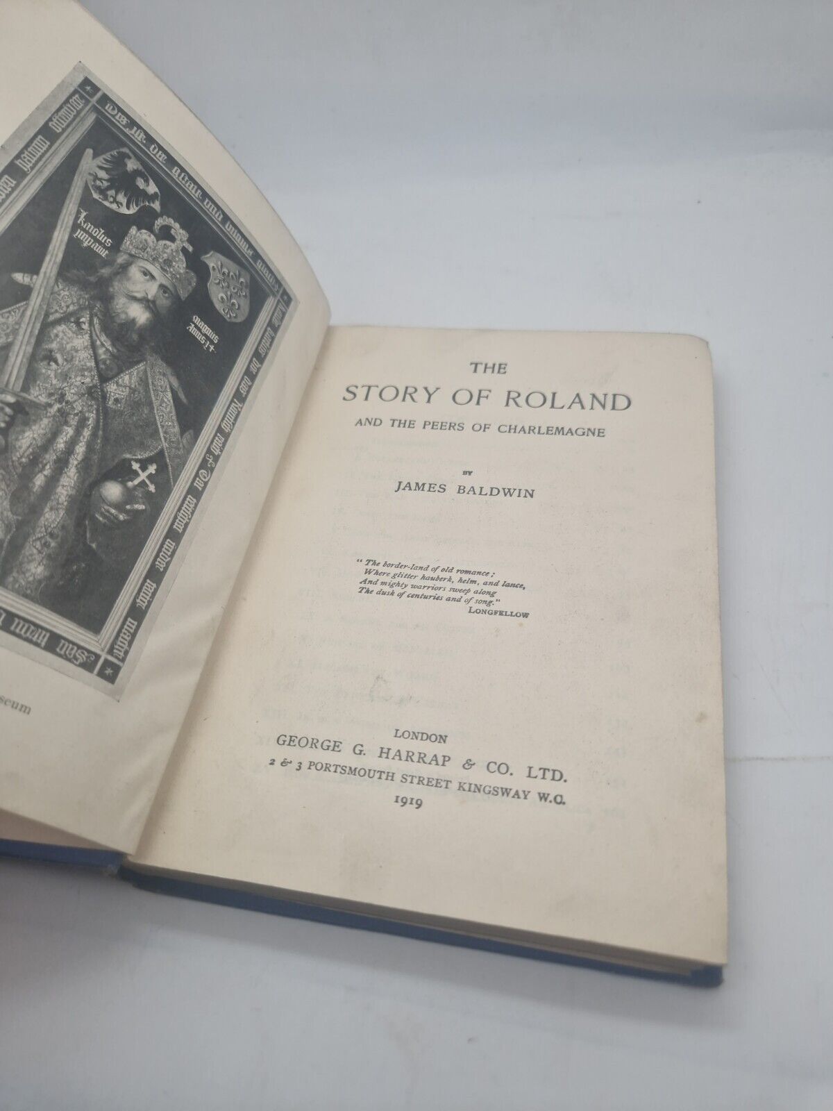 THE STORY OF ROLAND BY JAMES BALDWIN - ILLUSTRATED 1919 H/B EDITION