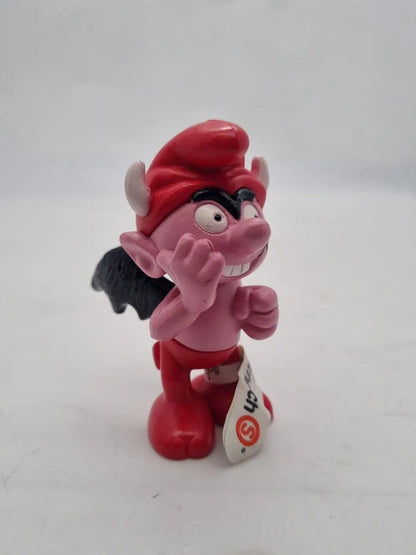 RARE The Smurfs Little Red Devil Smurf Pink Skin Display Figurine Schleich Peyo