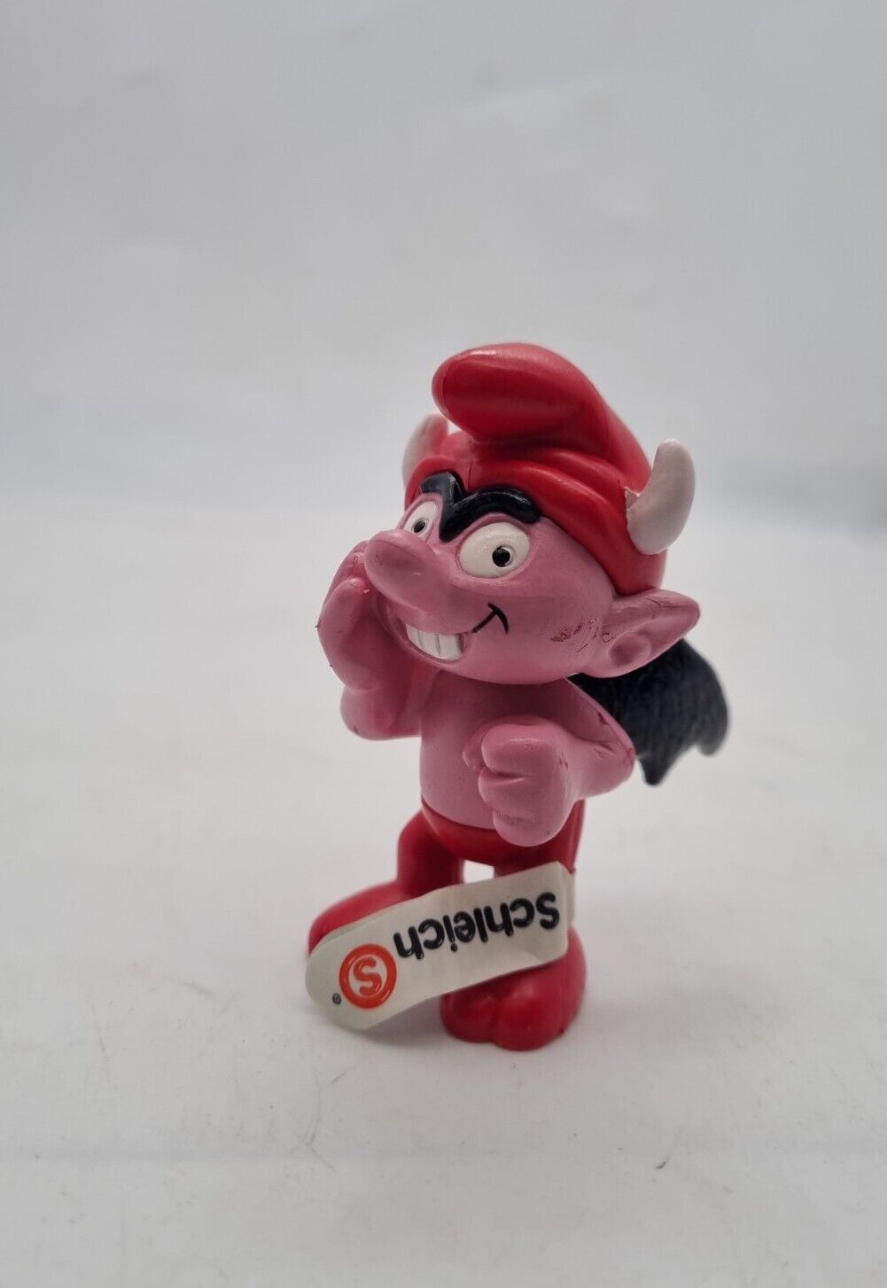 RARE The Smurfs Little Red Devil Smurf Pink Skin Display Figurine Schleich Peyo