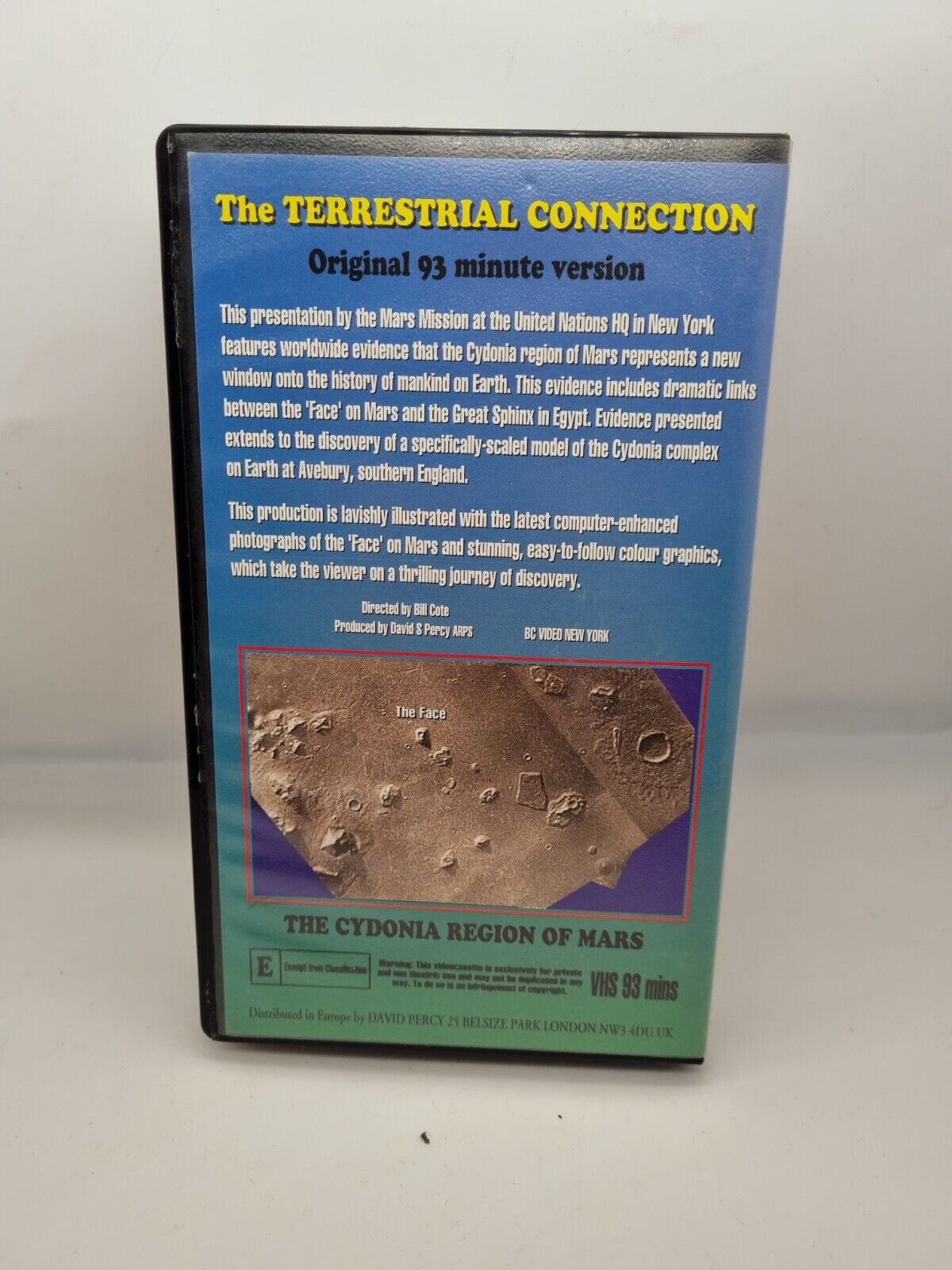 EXTREMELY RARE The Terrestrial Connection VHS Mars Avebury Aliens Bill Cote