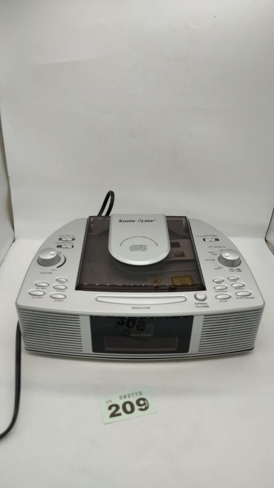 Sonic line CR4947 Vertical CD Clock Radio AM/FM Tuner CD Player Box Opened Never