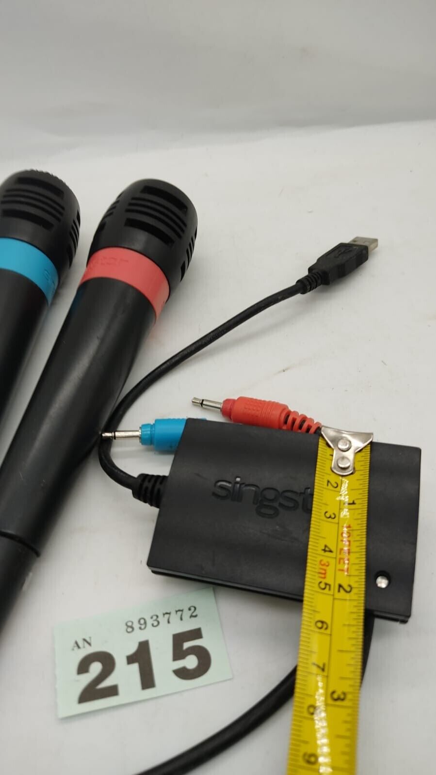 SingStar Two Microphone Set and USB Adapter for PS2/PS3 Tested Working