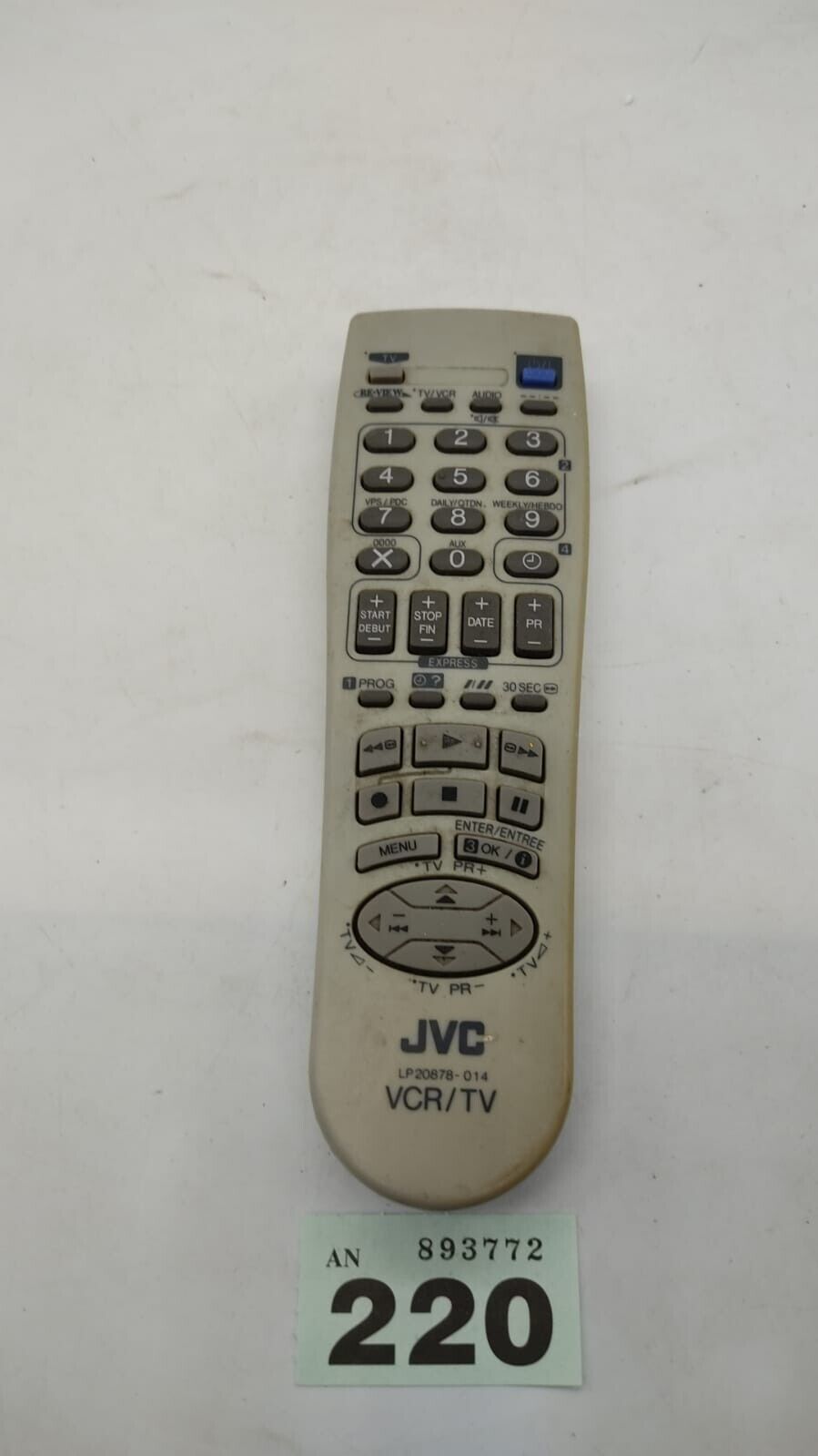 Genuine Original, JVC LP20878-014 Remote Control. Used