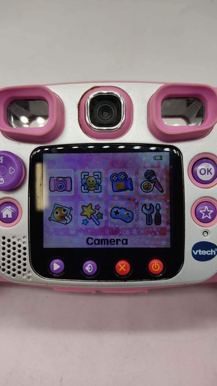 Vtech Kidizoom Duo Kids Camera 5.0 Pink, Battery Cover Missing - Working