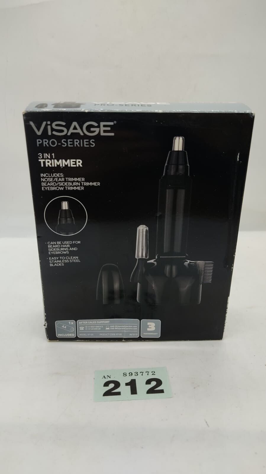 Aldi Visage 3 In 1 Mens Trimmer Beard Sideburns And Eyebrows Batteries Included