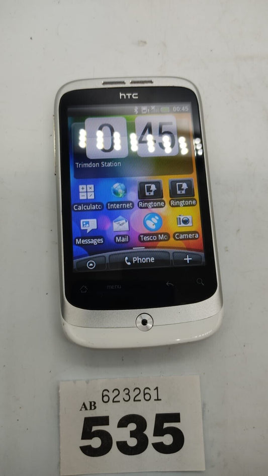 HTC Wildfire A3333 - White (Tesco mobile ) Smartphone Device Only Used