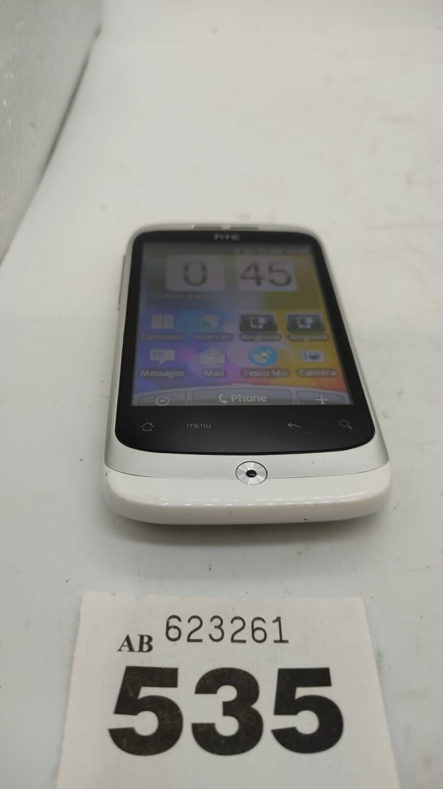 HTC Wildfire A3333 - White (Tesco mobile ) Smartphone Device Only Used