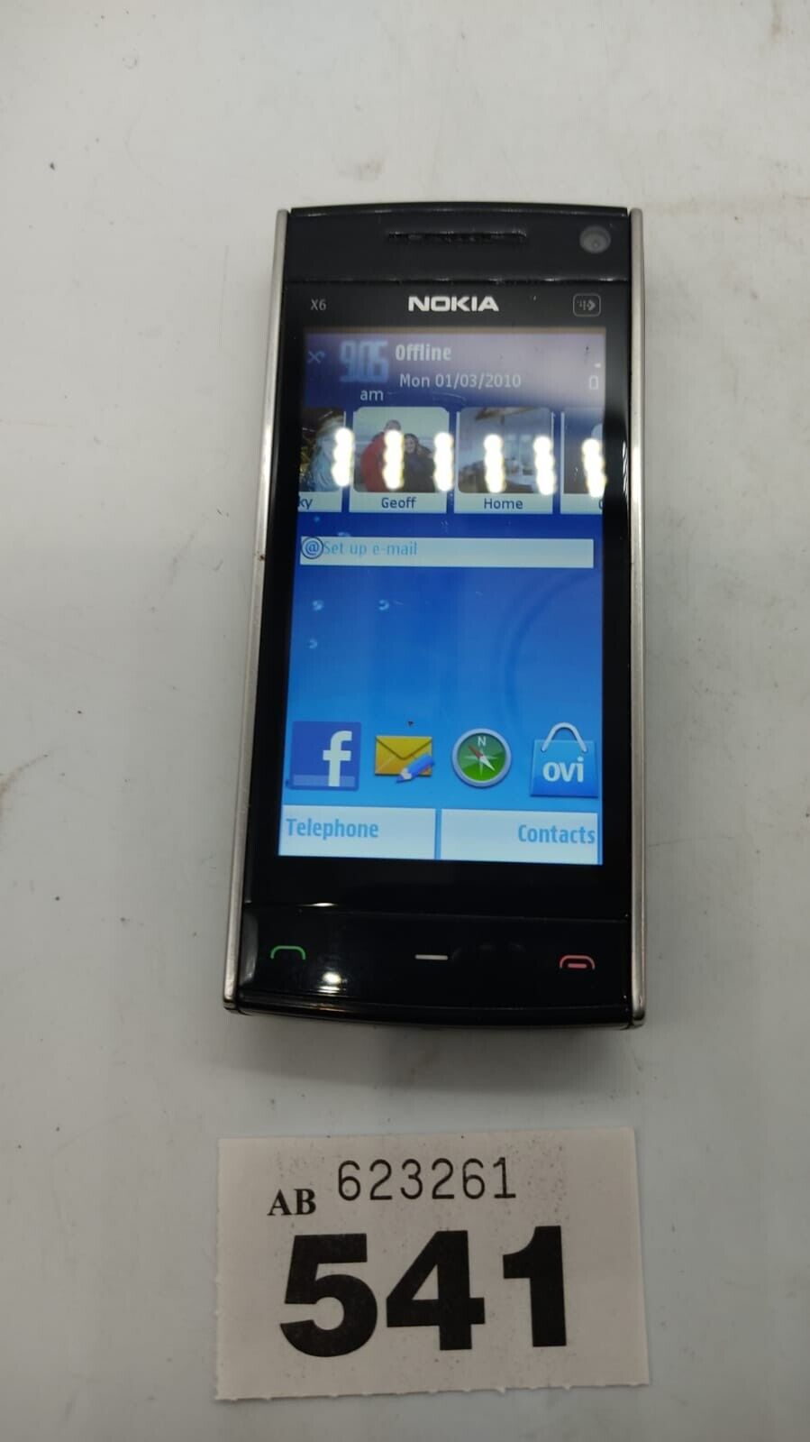 Nokia X6 8 GB Mobile Phone Black O2 Network, Device Only - Used