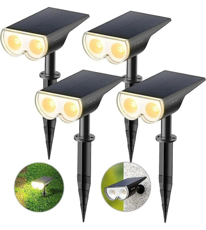 4 Pack - Linkind 800 Lumen Solar Lights Garden 22-LED Owl-Like Solar Spotlights