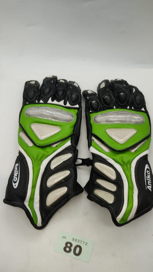 Aniko Motorbike Gloves Motorcycle Armoured Knuckles Waterproof, Used Green Black